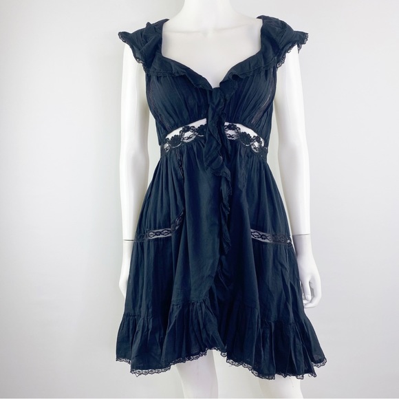 Haut Sans Manches Ann Taylor - Noir Uni - Taille M - Motif Volants (ruffle) - Occasion Très Bon état